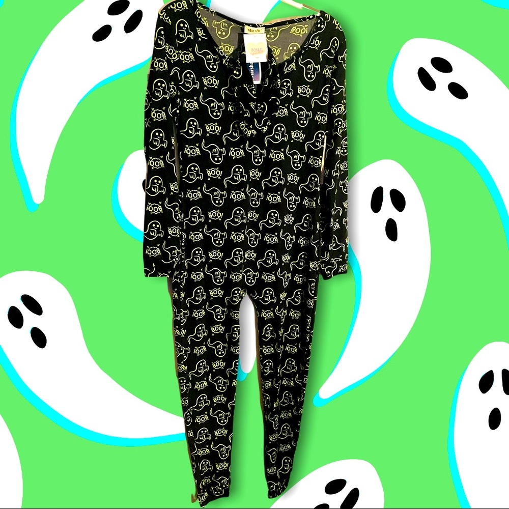 Halloween green ghosts shosho onesie super soft very stretchy includes headband